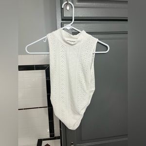 SHEIN Essence Eyelet Embroidery Ruched Tank Top